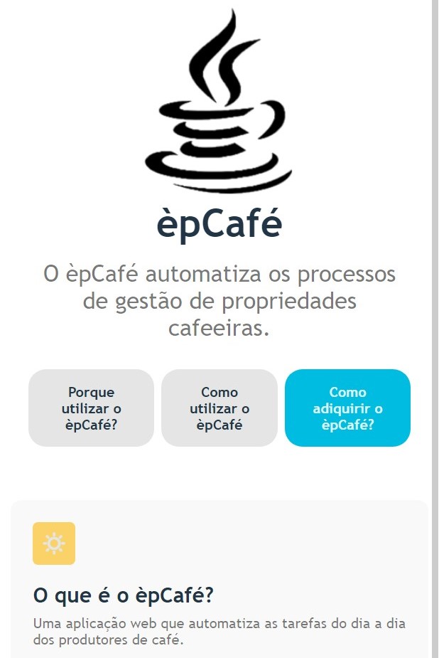 Tela principal èpCafé